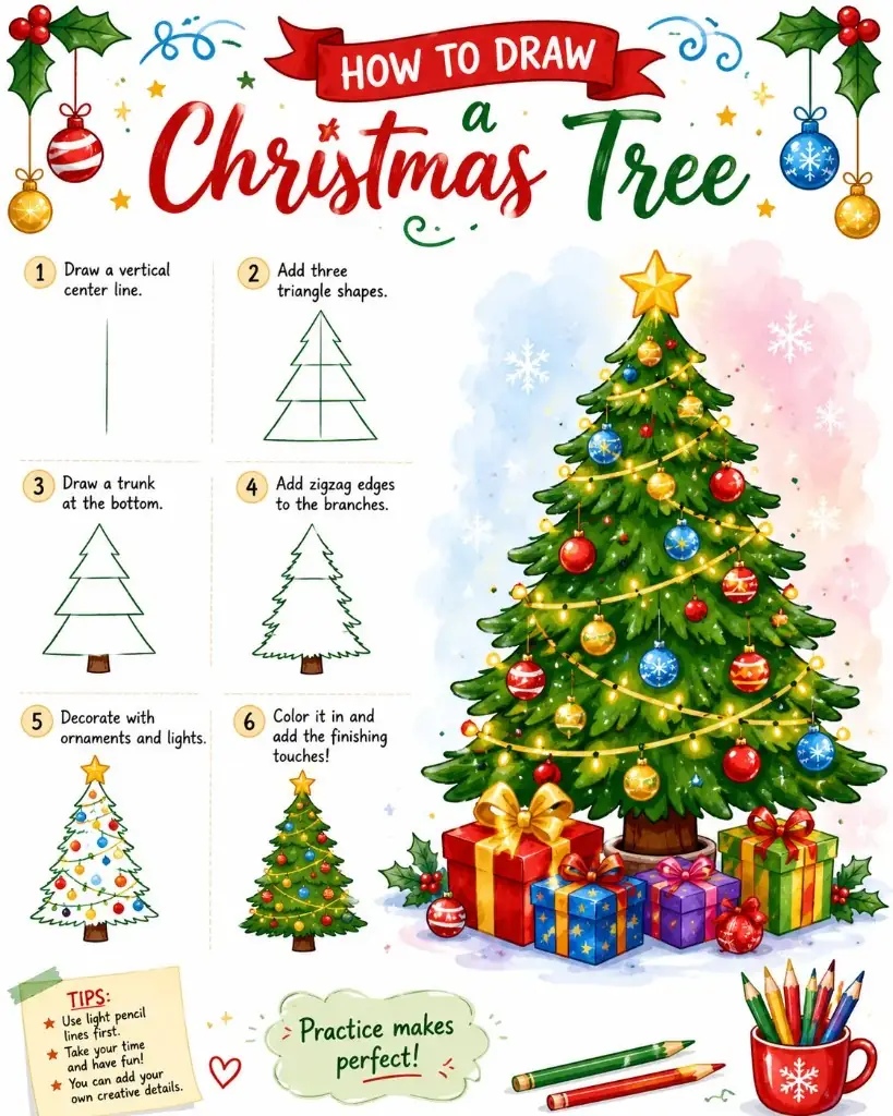 simple christmas tree drawing