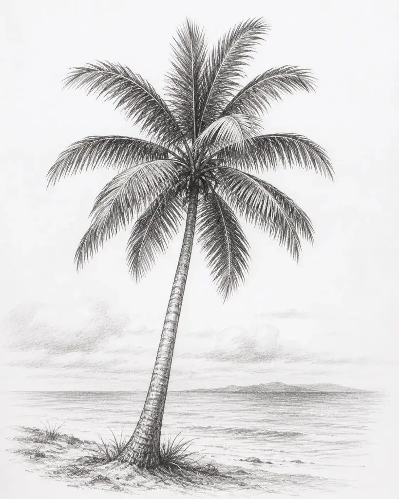palm tree drawing easy palm tree drawing easy