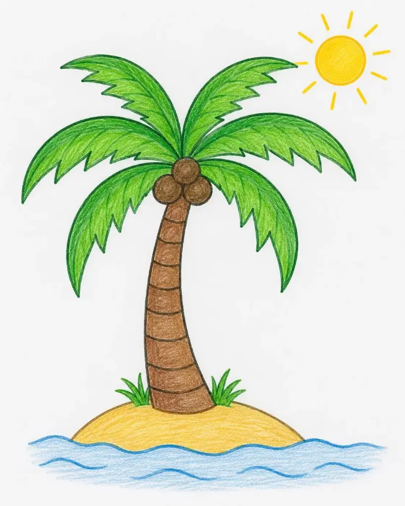 palm tree drawing palm tree drawing